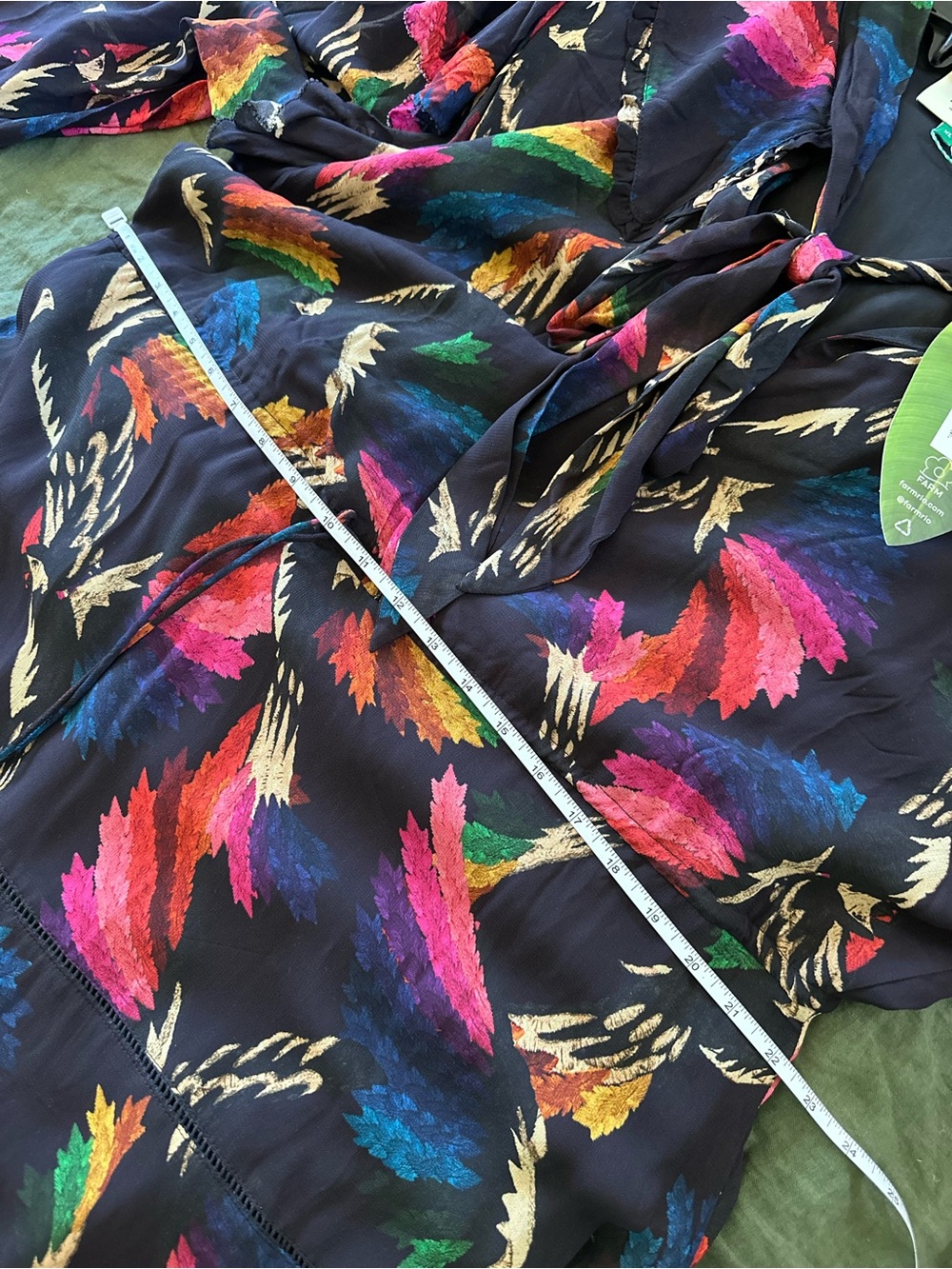 NWT FARM Rio Black Macaws Flight Ankle Midi Dress XL - Picture 5 of 11